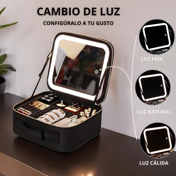 MALETIN DE MAQUILLAJE LED / GLAMOUR Y ESTILO POCAS UNIDADES - COMPRA SEGURA ONLINE